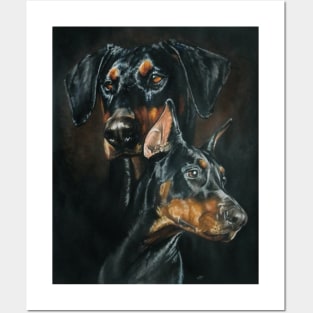 Double Doberman Pinscher Posters and Art